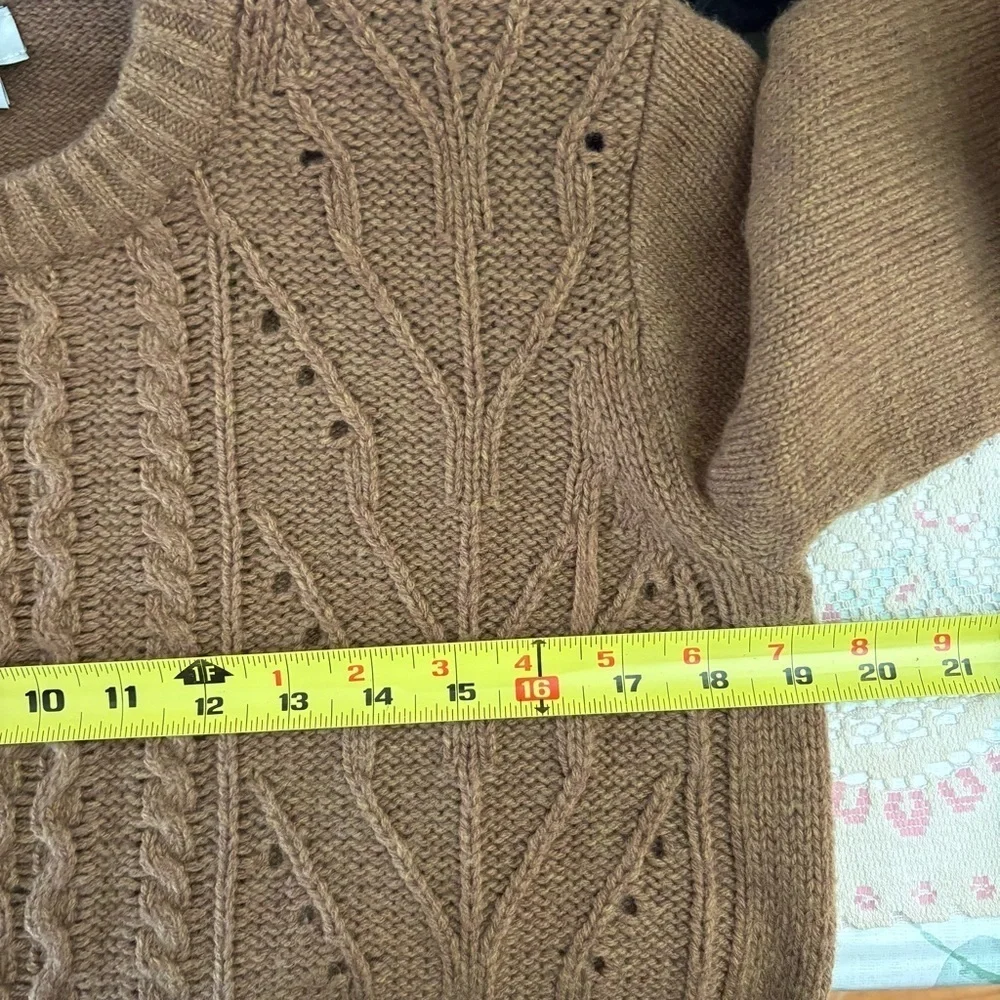 J.crew Womens Pointelle Cable-front Pullover Wool blend Sweaters small